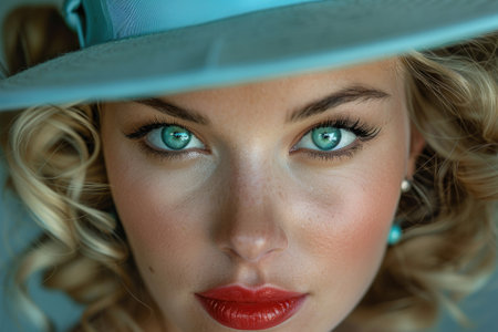 Nostalgic portrait from the 1950s: capturing the essence of a bygone era, evoking the charm and elegance of mid-century aesthetics in a timeless visual depiction.の素材