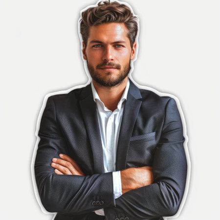 Business finance marketing cartoon sticker, playful illustrations on white background, isolated and cut out, offering whimsical depictions of financial concepts for engaging marketing materials.の素材