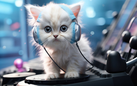 Whimsical wonder: delightful 3d animation brings to life a super cute baby kitten in an endearing and enchanting display of adorability and charm.の素材