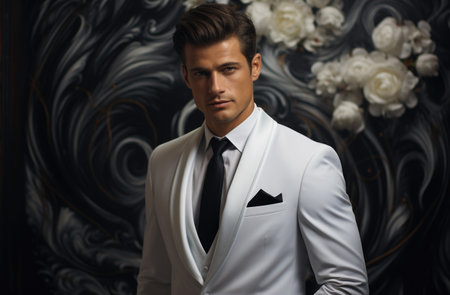 Timeless elegance: men in tuxedos showcase refined style, sophistication, and classic charm, embodying the epitome of formal fashion for special events, celebrations, and black-tie occasionsの素材