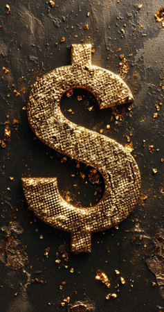 Sign dollar, ubiquitous symbol of wealth, commerce, and global finance, economic and transactions, power and financial transactions worldwide.の素材