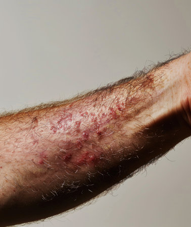 Personal struggle - showing allergy, illustrating the visible effects of allergies on a personの素材