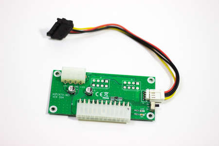 Power supply synchronizer. Device for collecting mining farm. Mining board. Microcircuit for connecting video card.の写真素材