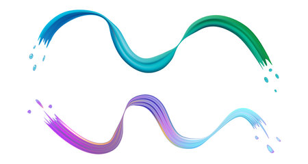 A set of colorful, vibrant gradient brushes. For your design project, for making holiday cards, banners. Vector illustrationのイラスト素材