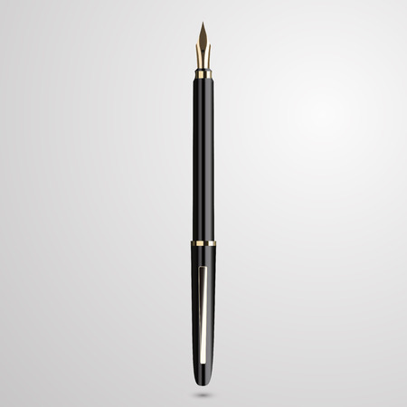 Detailed realistic fountain pen isolated on white background. Vector illustration.のイラスト素材