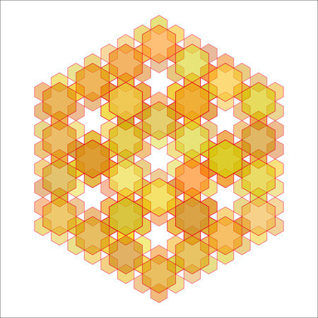 Gold hexagon abstract pattern on white background. Vector illustration.のイラスト素材