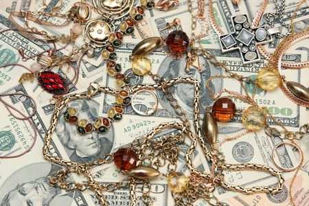 The American money end Gold ornamentsの写真素材