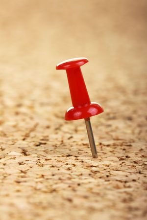  Bulletin board with red push-pinの写真素材