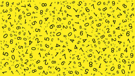 Background design full of numbers, yellow color background used for banner, thumbnailのイラスト素材