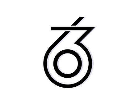 63 number design vector, 63 logo or emblem for business or companyのイラスト素材