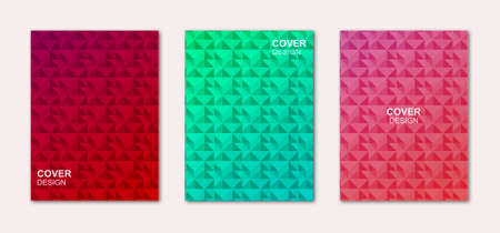 Three set of diamond cut background poster design vector illustrator