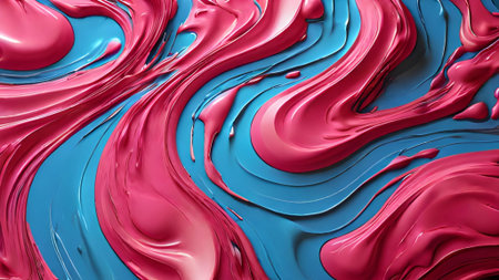 A vibrant abstract background featuring swirling pink and blue colors creating a dynamic and modern design perfect for wallpaper or art printsの素材