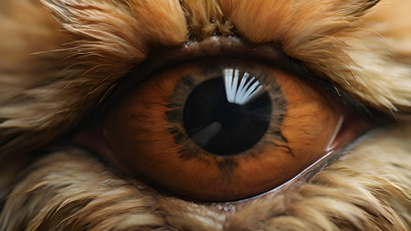 A striking close-up of a golden eagle's eye. The sharp focus captures the intense gaze and intricate details of this powerful predator.の素材