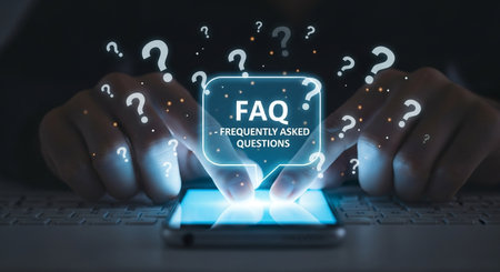 Searching for faq on mobile device. Find answers to frequently asked questions online. Get help and support quickly and easily today.の素材