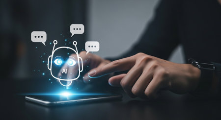 AI, artificial intelligence, machine learning and automation concept on virtual screen.の素材