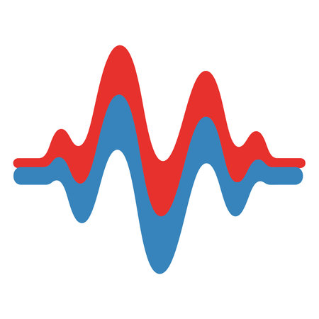 Wave energy pulse heartbeat rhythm dynamic motion  pattern vector illustration flat design