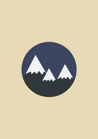 Mini Mountain Illustration Poster.のイラスト素材