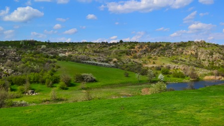 Beautiful nature Aktovskogo canyon in Ukraineの写真素材
