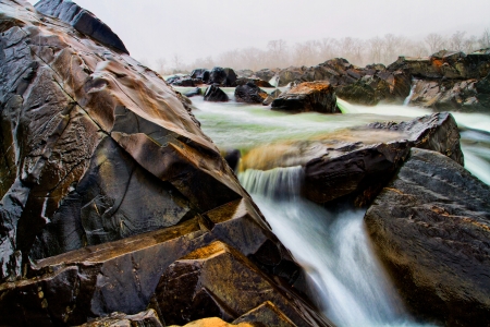 Great Falls Park on the Potomac Riverの写真素材