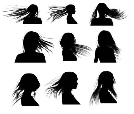Silhouette Hair Womanの写真素材