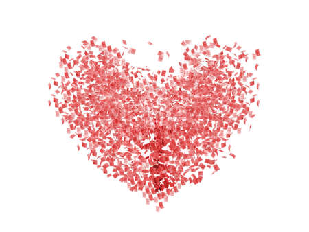 Sheets of paper forming a heart の写真素材