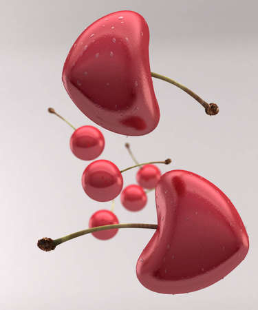 Cherry - heartの写真素材