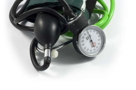 Medical sphygmomanometer on a white background 
