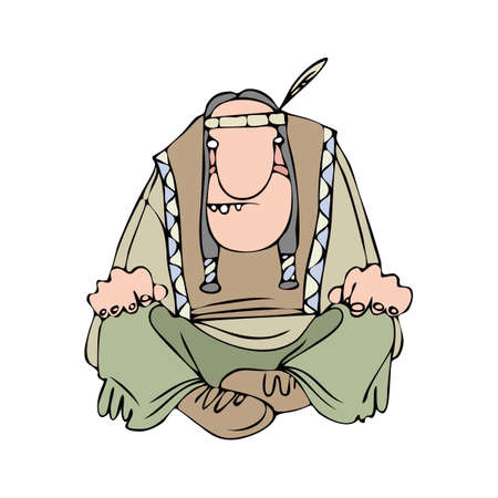 American indian in national costumeのイラスト素材