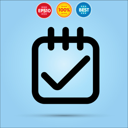 calendar with check mark flat icon vector.のイラスト素材