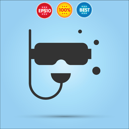 Mask for diving icon isolated on blue backgroundのイラスト素材