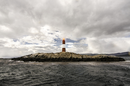 Lonely Beacon - Les Eclaireurs faro di Ushuaia, Argentina.の写真素材