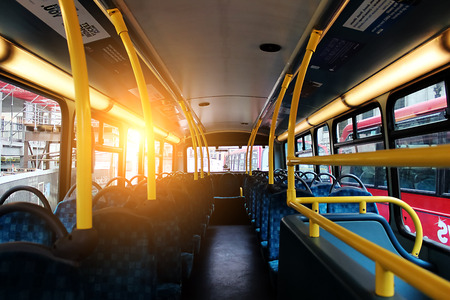 city vehicle bus empty seatの写真素材