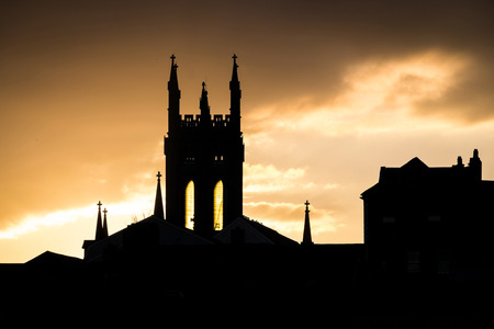 Silhouette of Cathedralの写真素材