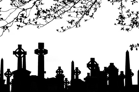 Cemetery Silhouetteの写真素材