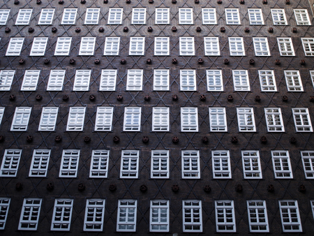 Facade the Sprinkenhof, traditional building in Hamburg, Germanyの写真素材