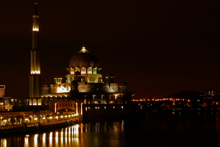 Putrajaya at night, Malaysiaの写真素材