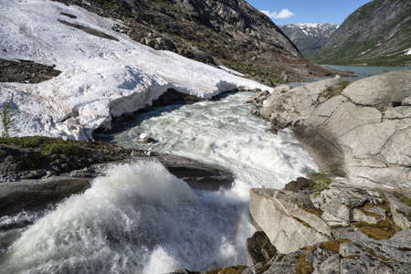 Glacial streamの写真素材