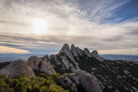 Montserrat Sanctuary, Catalonia, Spainの写真素材