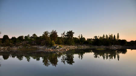 Sunrise over an old quarry.
