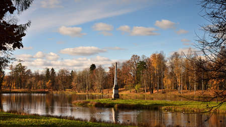 Chesme Obelisk. Three o'clock in the afternoon.の写真素材