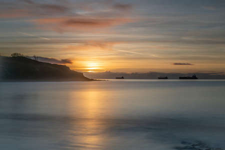 Maenporth morning sunの写真素材