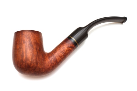 Smoking pipe, isolated on white backgroundの写真素材