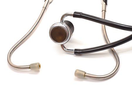 Medical stethoscope isolated on white background. Closeupの写真素材