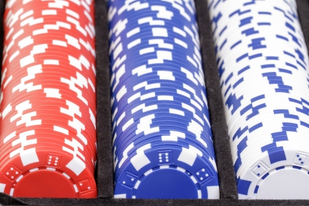 Set of poker chips, closeupの写真素材