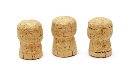 Wine corks isolated on whiteの写真素材