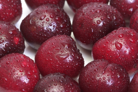 Ripe cherries as backgroundの写真素材