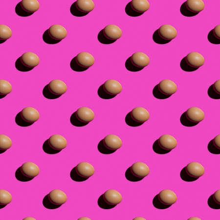 Seamless texture background pattern from eggs on a colored background. Minimal food conceptの写真素材