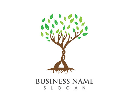 Tree green people identity card vector logo templateのイラスト素材