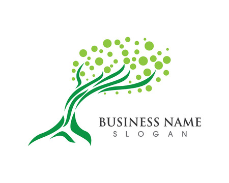 Tree green people identity card vector logo templateのイラスト素材