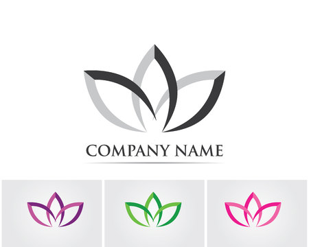 Vector - Lotus Flower Sign for Wellness, Spa and Yoga. Vector Illustrationのイラスト素材